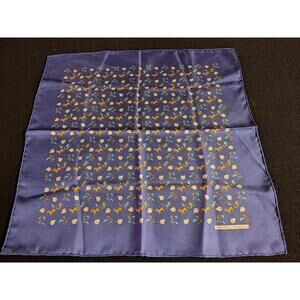 Hermes Blue 100% Silk Scarf Handkerchief Neckerchief Bandana
